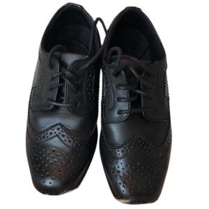 Stafford Black Oxford Shoes boys size 13 faux leather